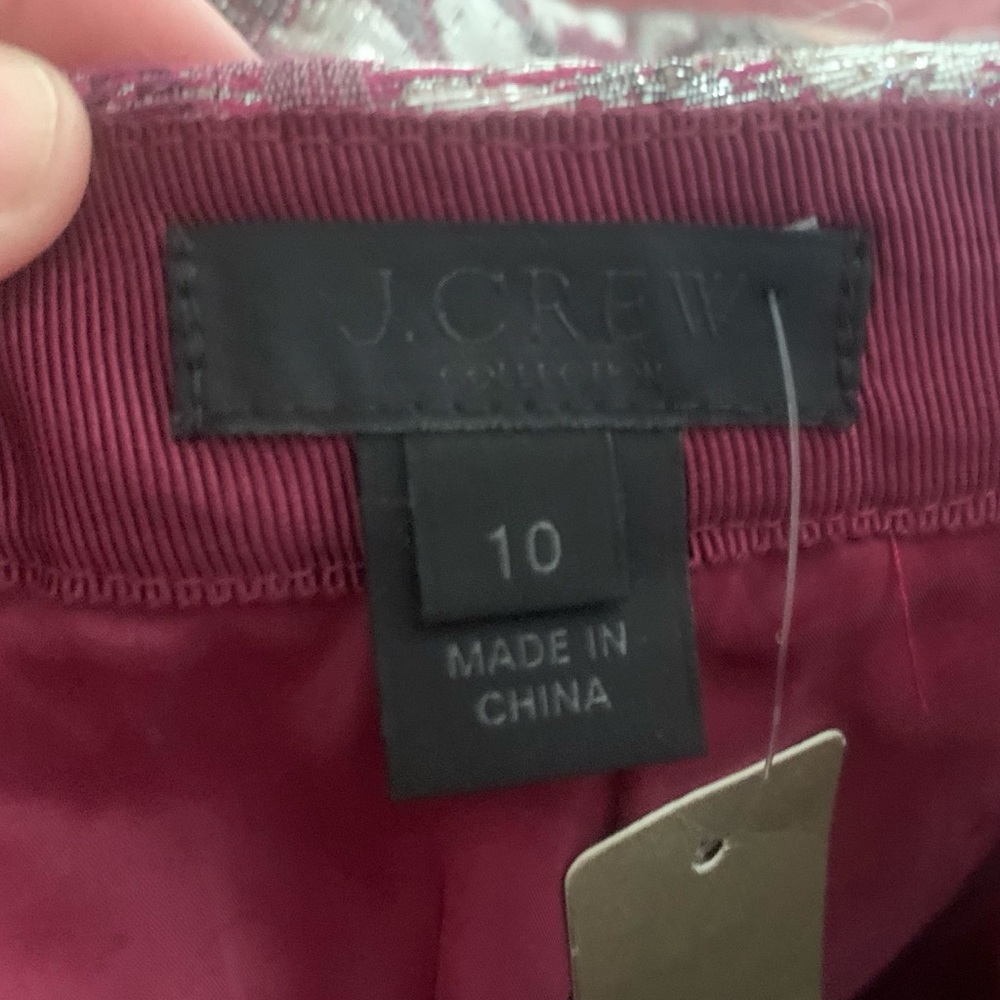 NWT J Crew Retro Salon Mini Floral Brocade Metallic Wool Silk Pocket Skirt - Picture 5 of 6